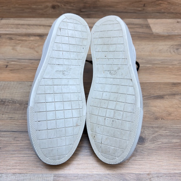 J.Crew Women’s size 7H Saturday Casual Sneakers White Leather Low Leopard - Picture 7 of 10